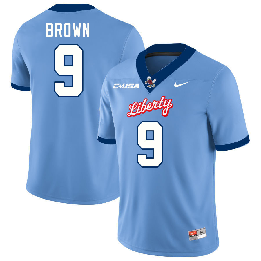 Liberty Flames #9 Jahmar Brown College Football Jerseys Stitched-Light Blue